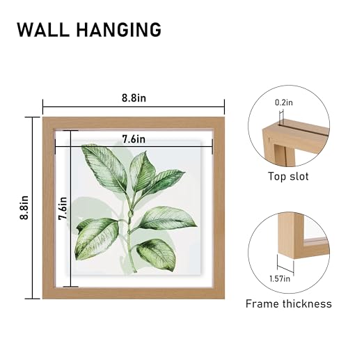 CORE ART 8x8 Floating Picture Frame - Modern MDF Design for 6x6 & 4x4 Photos