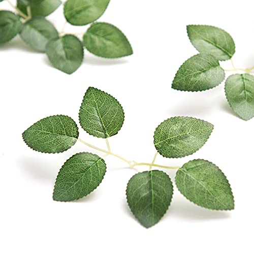 Ling's Moment Artificial Rose Leaves - 35pcs Realistic Greenery Filler