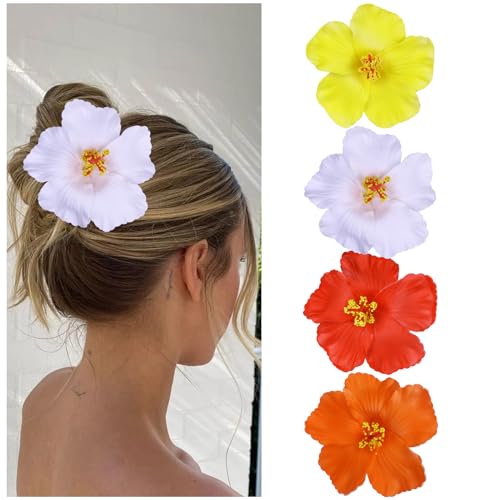 Vodolo 4-Pack Hawaiian Flower Hair Clips – Tropical Accessories