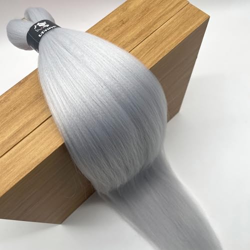 Silver Gray Boho Braiding Hair 26 Inch Pre-Stretched Wavy Curly Extensions