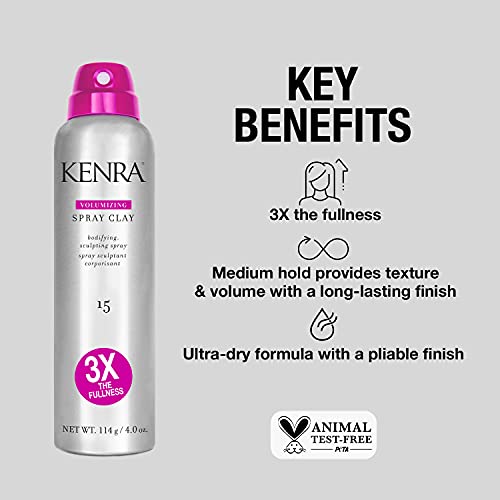 Kenra Volumizing Spray Clay 15 - 4oz Fullness & Texture Spray for All Hair Types