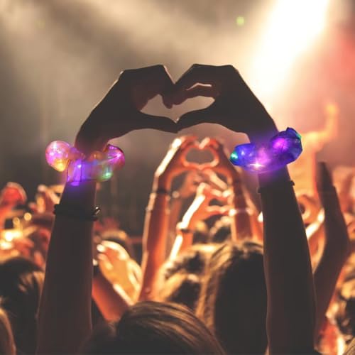 20 Pcs LED Scrunchies - Glow in the Dark Hair Ties with 3 Light Modes