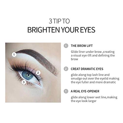 Fashionwu 48pcs White Eyeliner Pencils Set - Waterproof Eye Brightener