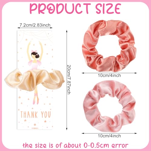 24-Piece Ballerina Party Favors Set with Hair Scrunchies and Thank You Cards