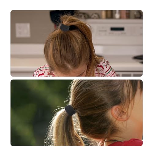QRTVI 120PCS Black Cotton Hair Ties for Kids & Toddlers