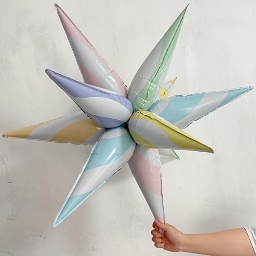 32 Inch Pastel Swirl Star Balloons - Candy-Themed Party Decor