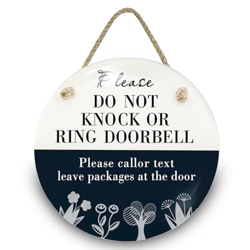 Do Not Knock or Ring Doorbell Sign - 6 Inch Round Acrylic