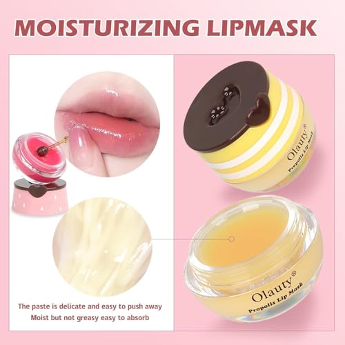 8-Pack Bee Honey Lip Balm & Overnight Sleep Mask Set with Applicator