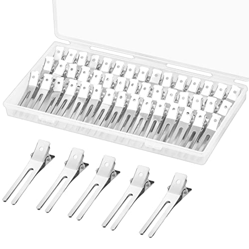 60 Pcs Double Prong Alligator Hair Clips for Styling - Gingbiss
