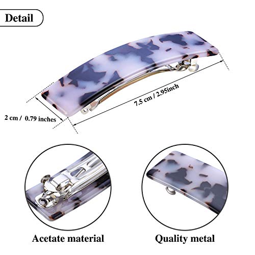WILLBOND 8-Piece Hair Barrettes Set for Women - French Tortoise Shell Clips