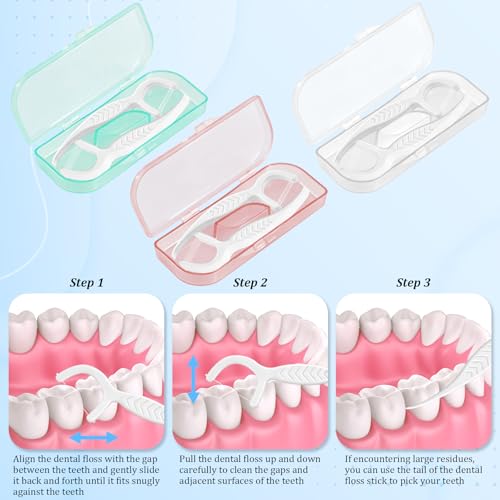 HOFASON 180 Travel Dental Floss Picks - Portable Case for Adults