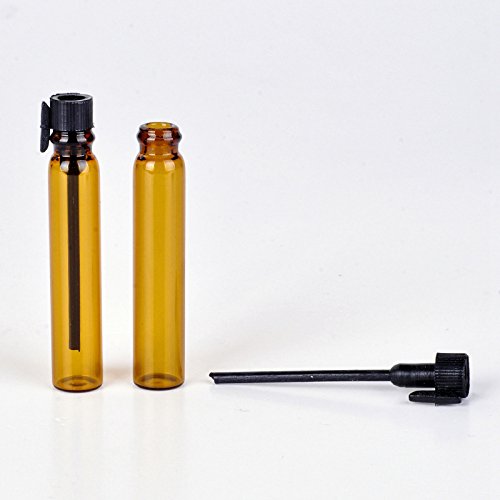 2ml Amber Glass Perfume Sample Vials - 100 Pack Refillable Travel Bottles