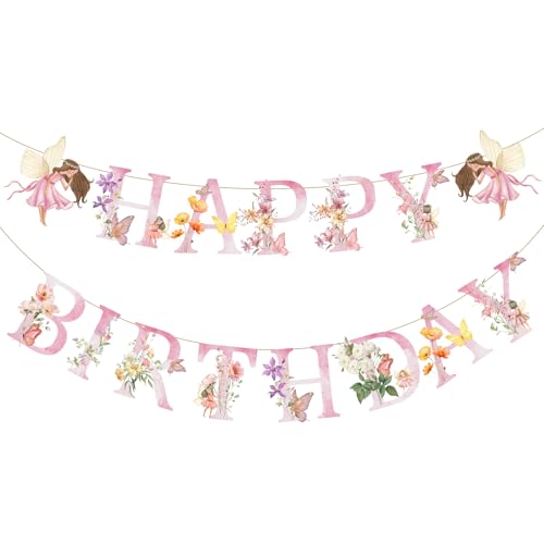 Fairy Birthday Banner - Enchanting Party Decorations with Butterflies