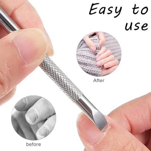 Ptwola Dual Ended Cuticle Remover Kit - Stainless Steel Nail Care Tools