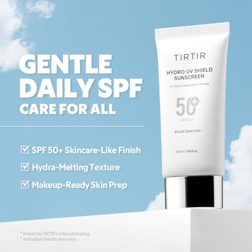 TIRTIR Hydro UV Shield Sunscreen SPF 50+ Face Sun Protection 1.69 Fl Oz
