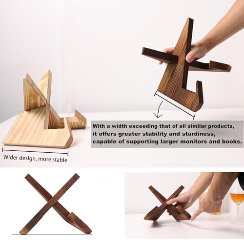 Wooden Tablet Stand for Show 15 & 21 | Cookbook Holder Display