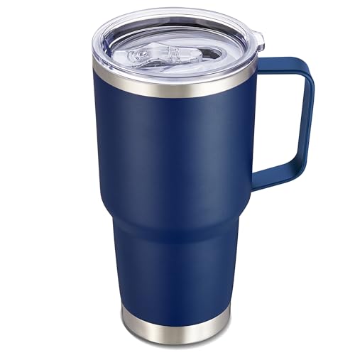30 oz Stainless Steel Tumbler with Handle & Lid - Insulated, Leak-Proof