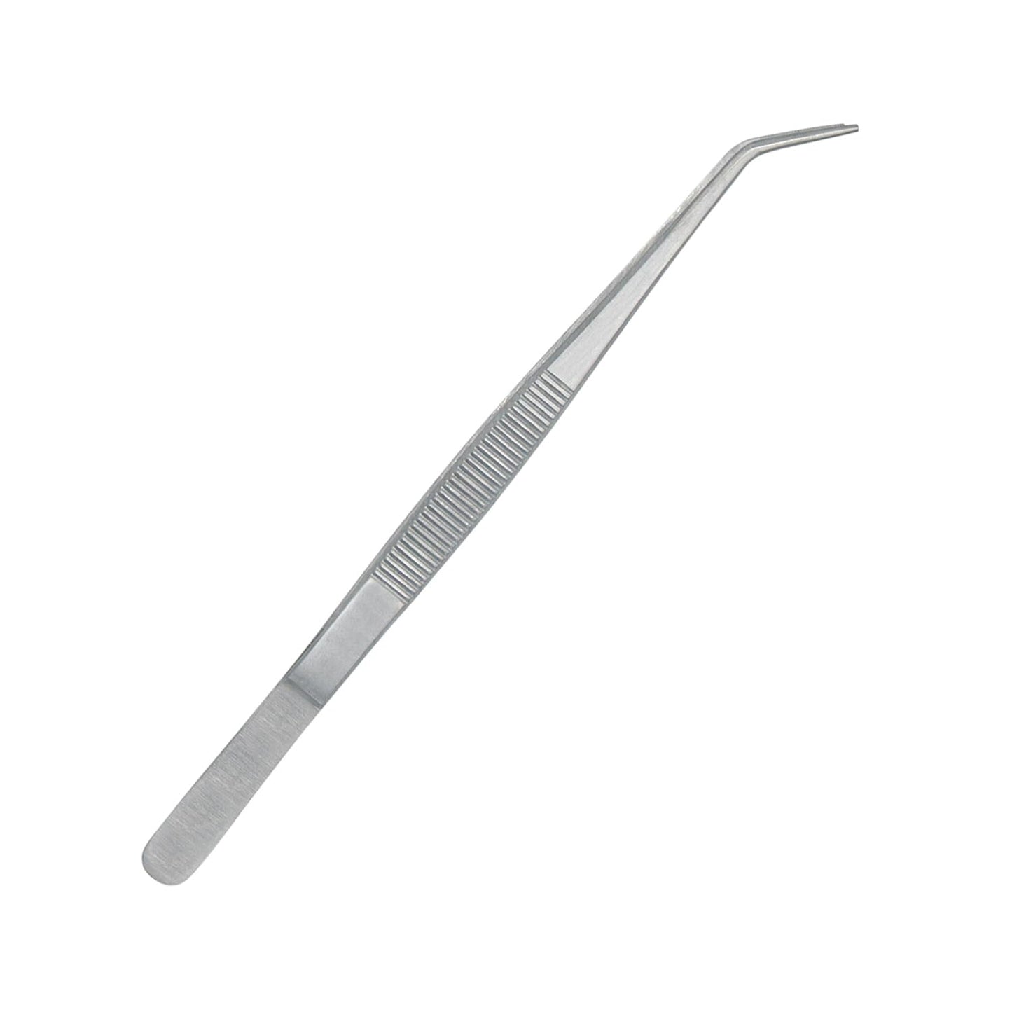 Stainless Steel Tweezers, with Curved Serrated Tip Multipurpose Tweezers Sewing Machine Tweezers Forceps for Craft Repairing (10)