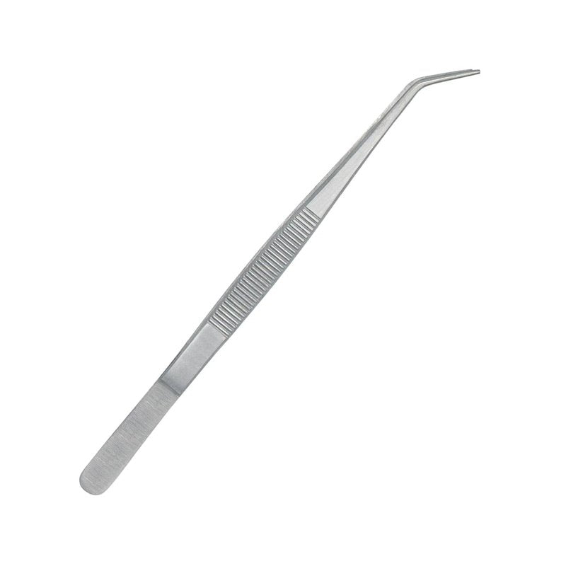 Stainless Steel Tweezers, with Curved Serrated Tip Multipurpose Tweezers Sewing Machine Tweezers Forceps for Craft Repairing (3)