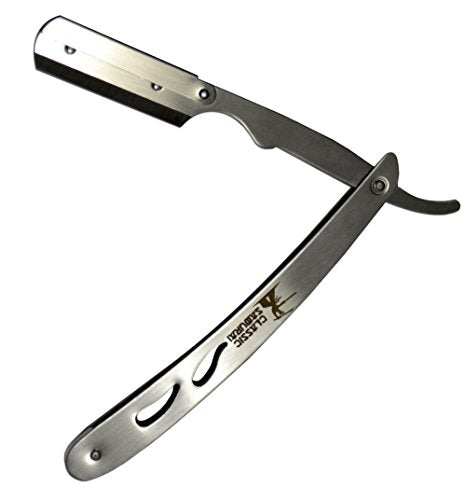 Classic Samurai CS-102 Stainless Steel Straight Edge Razor Kit with 100 Blades