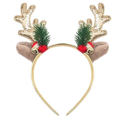 Gold Glitter Reindeer Antlers Headband for Christmas & Halloween