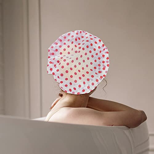 3-Pack Reusable Waterproof Shower Caps for Women - Elastic Fit