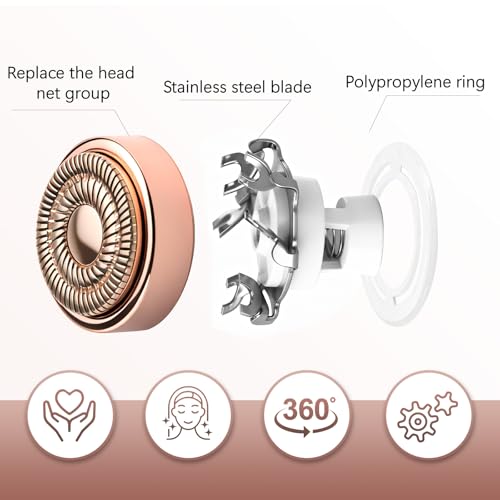 6 Pack Replacement Heads Gen 2 Compatible with Flawless Facial Hair Remover, Replacement Blades Heads Compatible with Finishing Touch Flawless Hair Removal Generation 2