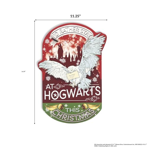 Harry Potter Hogwarts Christmas Wall Decor Sign | Festive Wood Art