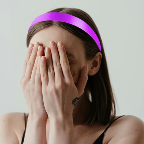 Ondder 16 Pack Purple Satin Headbands for Women & Girls Non-Slip Hair Accessories - Red Variation