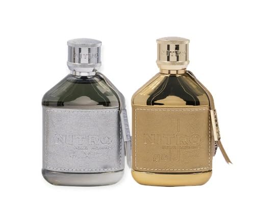 Dumont Nitro Gold & Nitro Elixir Extrait De Parfum Combo | Long-Lasting Citrus Woody Amber Fragrance Set - 100ml Each