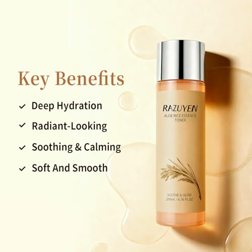 RAZUYEN Rice Toner 6.76 fl oz - Milky Hydrating Toner with Rice Ferment & Aloe