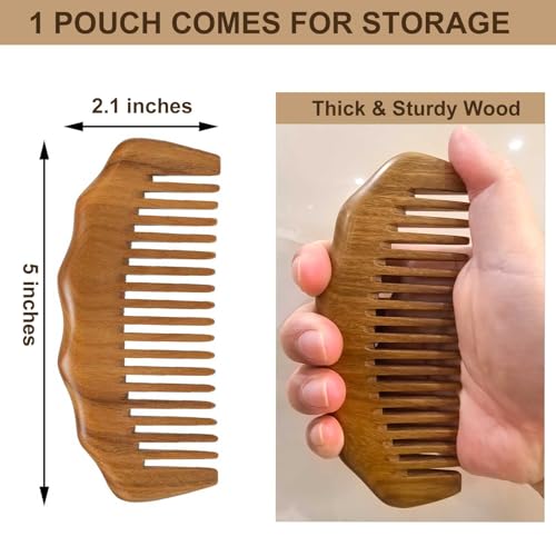 Moreinday Wide Wooden Comb for Hair & Beard, Scalp Massage & Oil Distribution