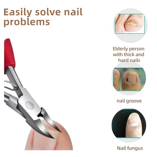 Professional Toenail Clippers for Thick & Ingrown Nails - Ergonomic Grip