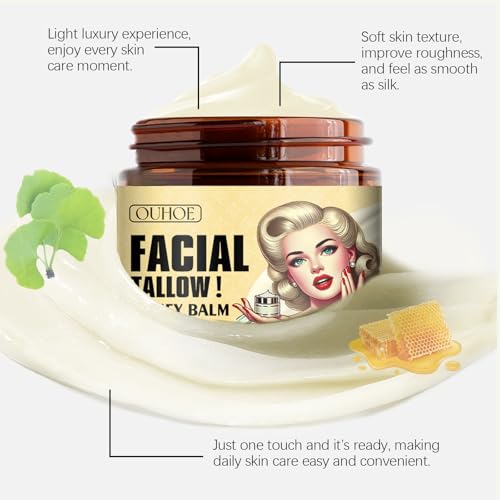 Whipped Beef Tallow and Honey Balm - Grass-Fed Face Moisturizer (2 Pack)