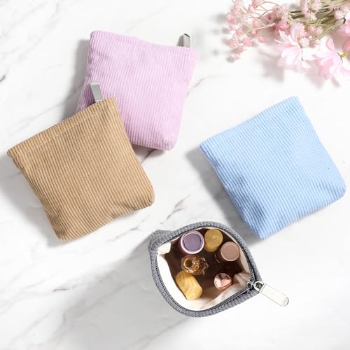 MAQUITA 8-Piece Corduroy Makeup Bag Set - Portable Cosmetic Pouches