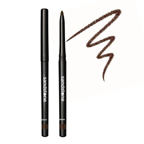 Sandstone Scandinavia Waterproof Eyeliner Pencil (Brown) - Hypoallergenic, Smudge-Proof for Sensitive Eyes