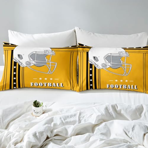 Erosebridal Full Bed Sheet Set - Yellow & Black Striped Stars