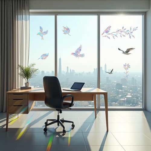 Bird Safety Window Clings - Prismatic Anti-Collision Decals