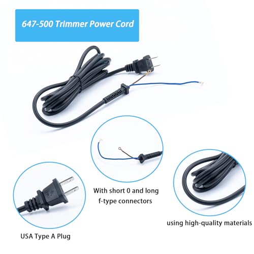 Replacement Power Cord 647-500 for WAHL Hair Clippers & Trimmers