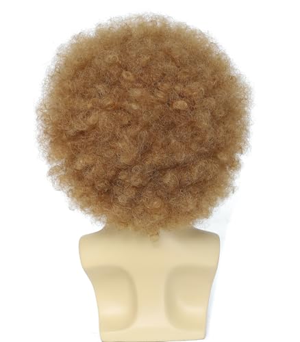 Traqur Light Brown Afro Wig for Men Women - 70s 80s Disco Costume, Party & Cosplay