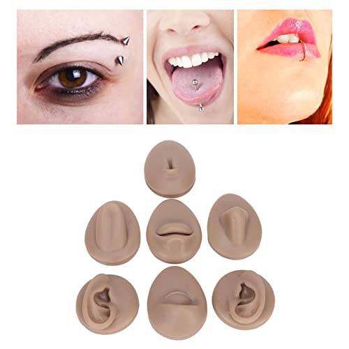 Cryfokt Soft Silicone Body Part Display Set - Dark Skin Color for Piercing Practice