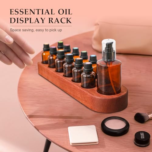 Wisnewth Wooden Essential Oil Holder with 13 Holes for Desktop