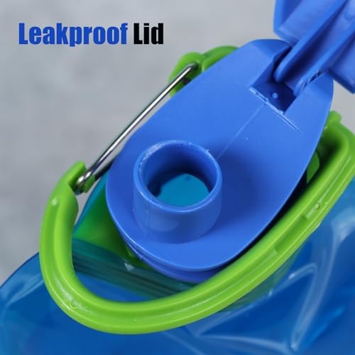 Collapsible Water Bottles 4-Pack - 23oz Leakproof BPA-Free for Travel