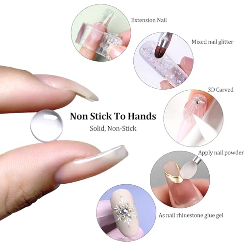 SUTOZMIWE Builder Gel for Nails - Clear & Aurora Pearl White, 15ml