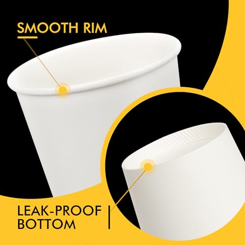 RACETOP 12 oz Disposable Coffee Cups with Lids - 50 Pack, Leak-proof & Eco-Friendly
