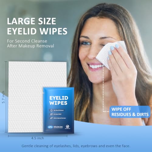ProCIV 30PCS Tea Tree Eyelid Wipes for Dry Eyes & Blepharitis – Soothe & Clean