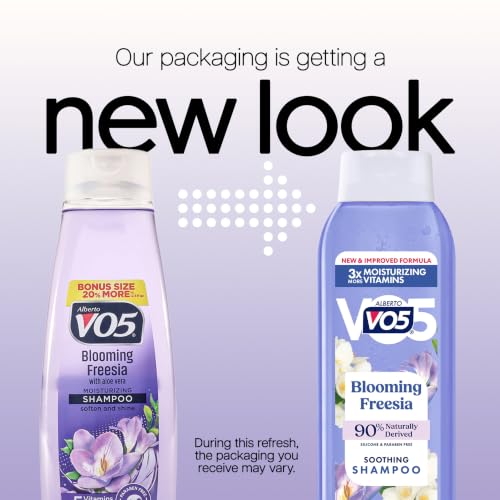 VO5 Moisturizing Blooming Freesia Shampoo 15oz - Pack of 6, Hydrating & Shine-Enhancing
