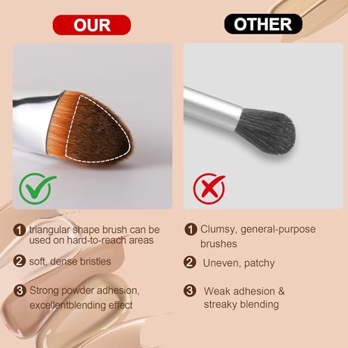 BeeYoYe Triangle Concealer Brush for Under Eye & Precise Makeup Blending
