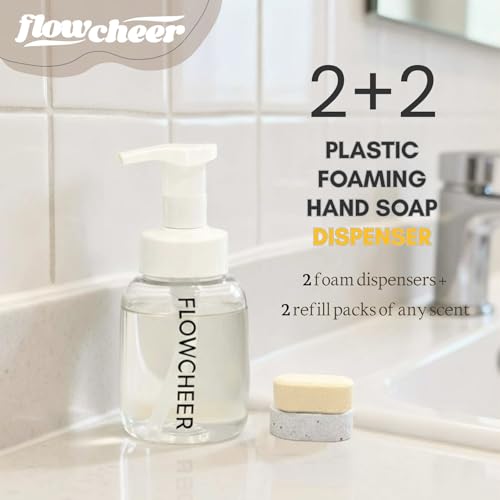 Flowcheer Foaming Hand Soap Starter Kit - 2 Dispensers + 2 Tablets (Variety)