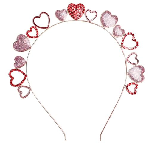 Valentine's Day Heart Rhinestone Glitter Headband for Women & Girls - Wedding, Party & Gift Accessory
